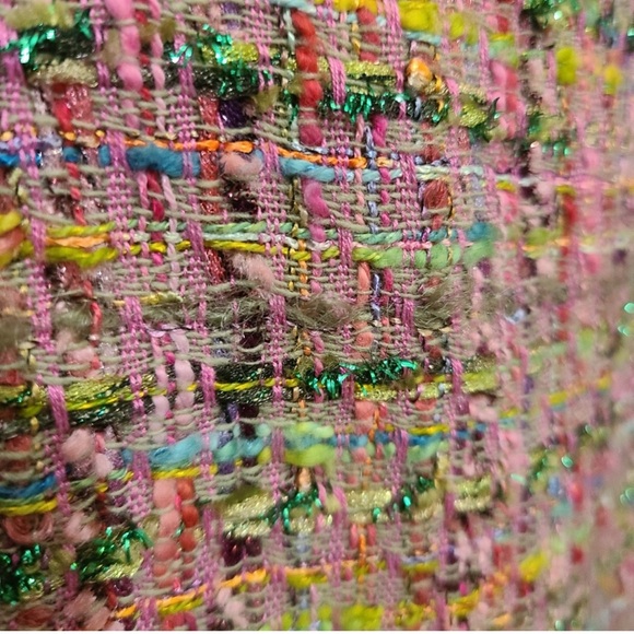 Two Piece EUC Rickie Freeman Teri Jon skirt suit with blazer green & pink size 8 - Picture 4 of 10